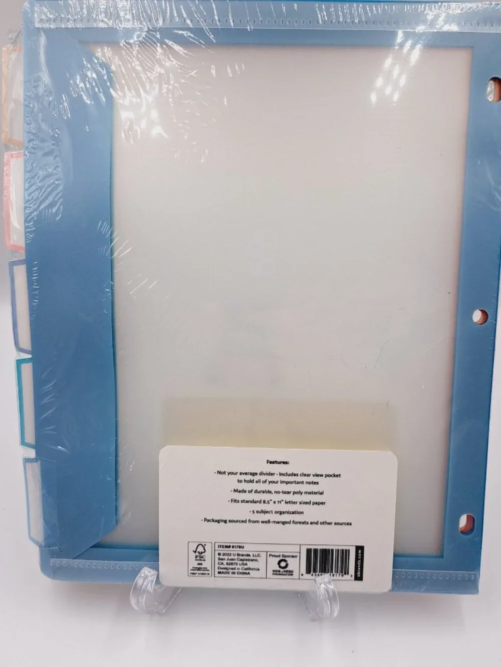 2 Packs, UBrands 5pk Tabbed Divider Single Pocket Clear View Binder Organization